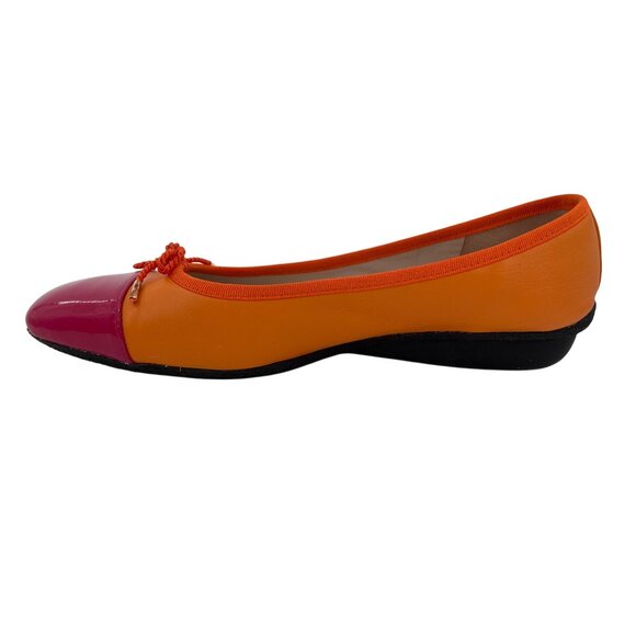 Paul Mayer Attitudes Womens Orange & Pink Ballet Flats - Picture 1 of 7